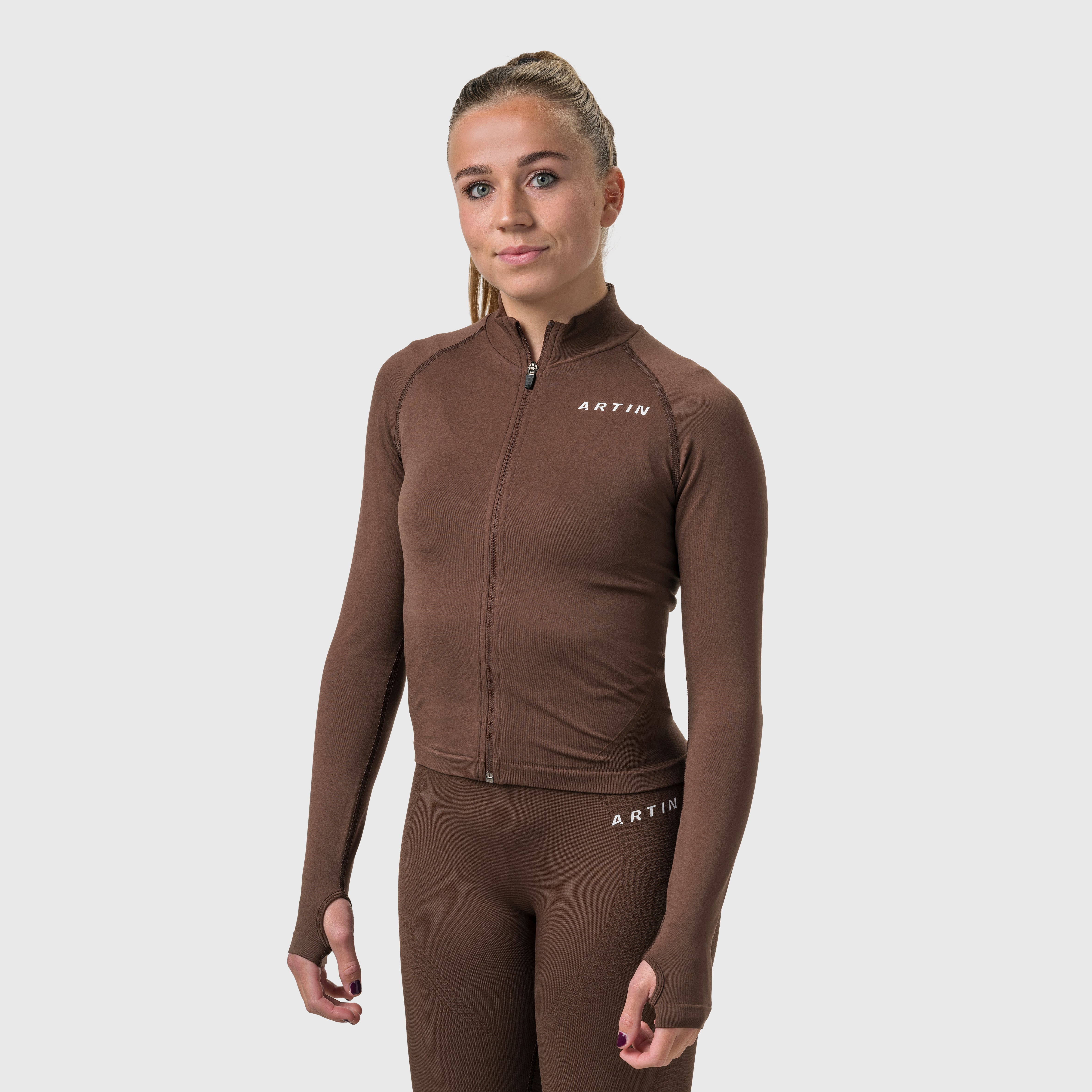 Nahtlose Funktionsjacke mit Reißverschluss