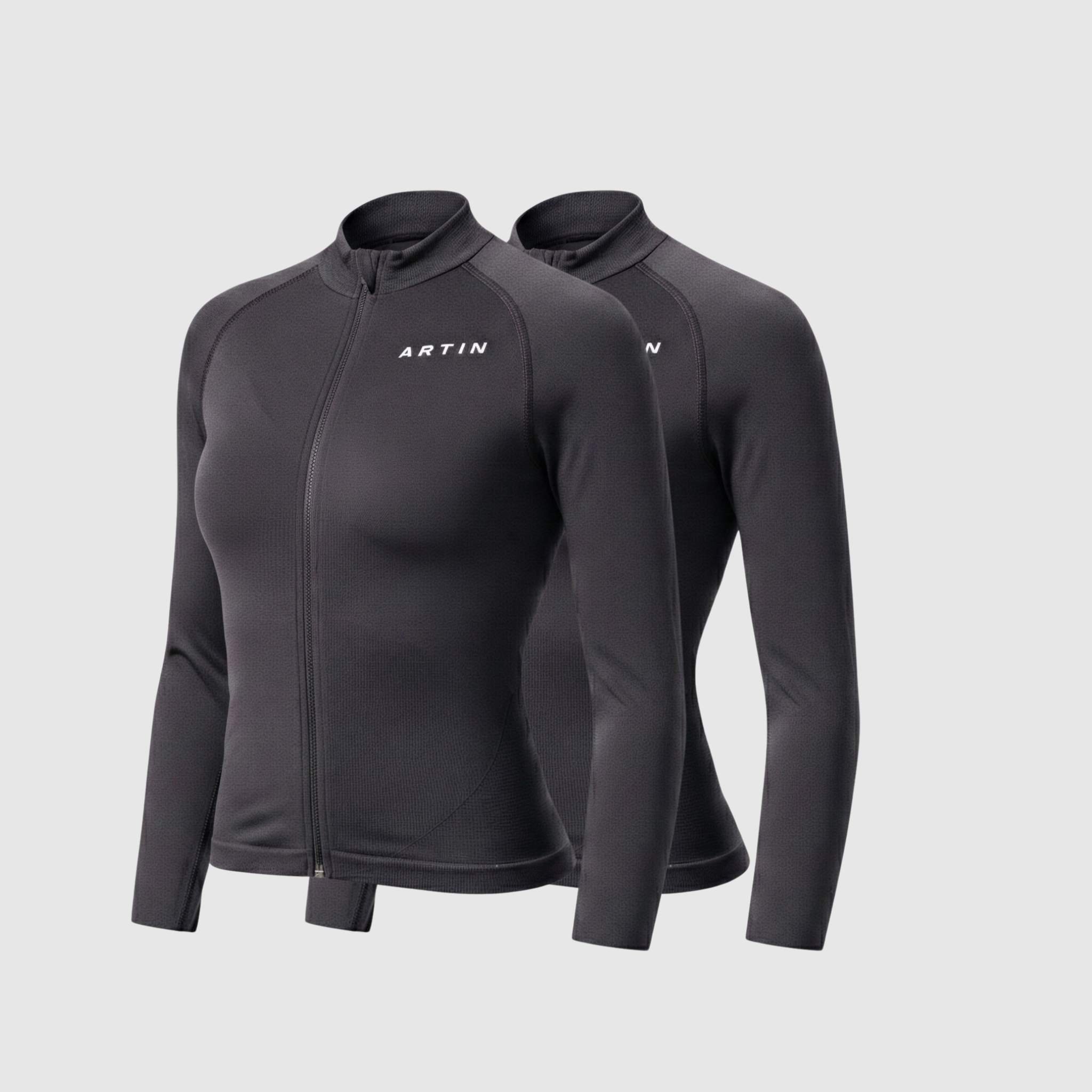 2er-Pack nahtlose Funktionsjacke mit Reißverschluss