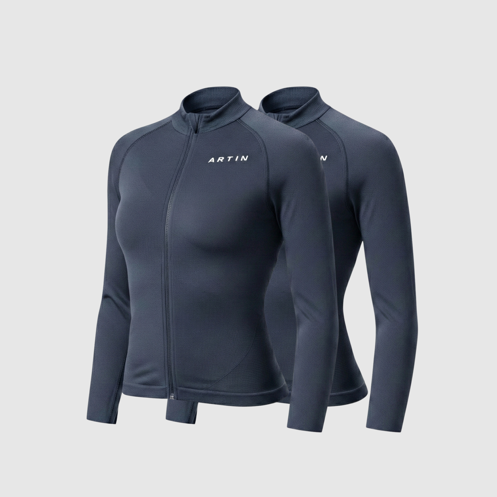 2er-Pack nahtlose Funktionsjacke mit Reißverschluss