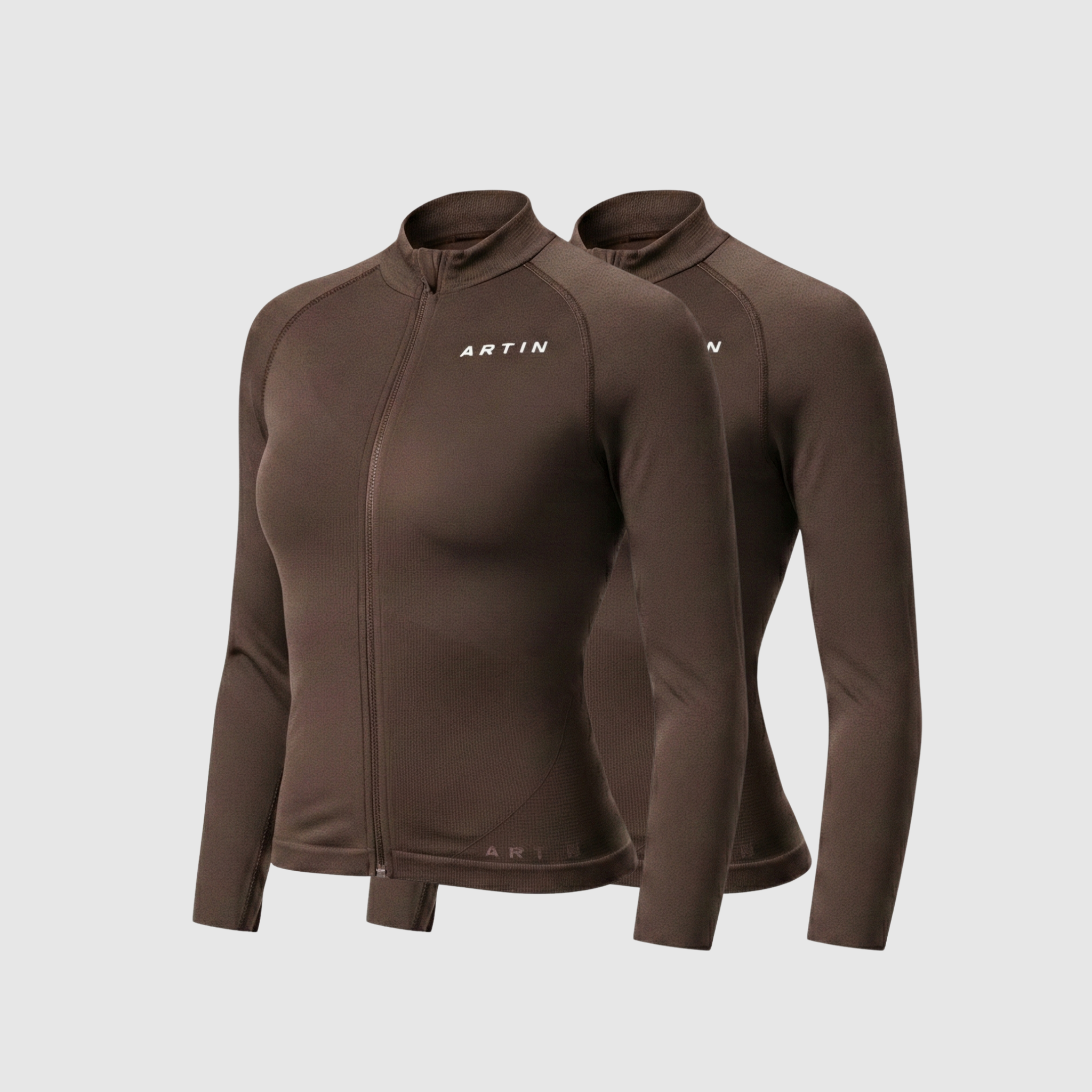 2er-Pack nahtlose Funktionsjacke mit Reißverschluss